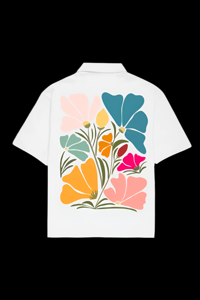 OVERSIZED SHIRT | Scandinavian Flower Painting