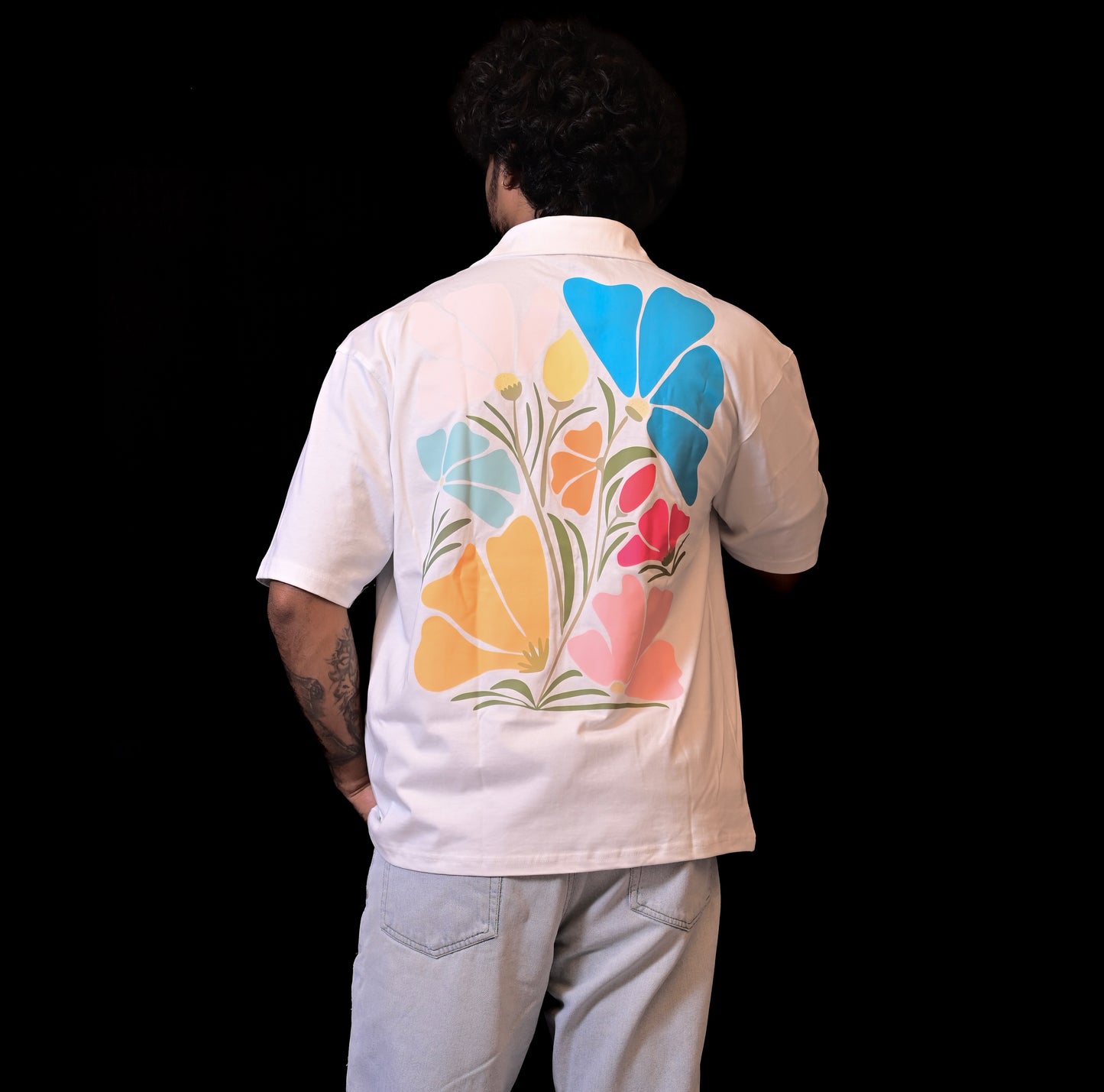 OVERSIZED SHIRT | Scandinavian Flower Painting