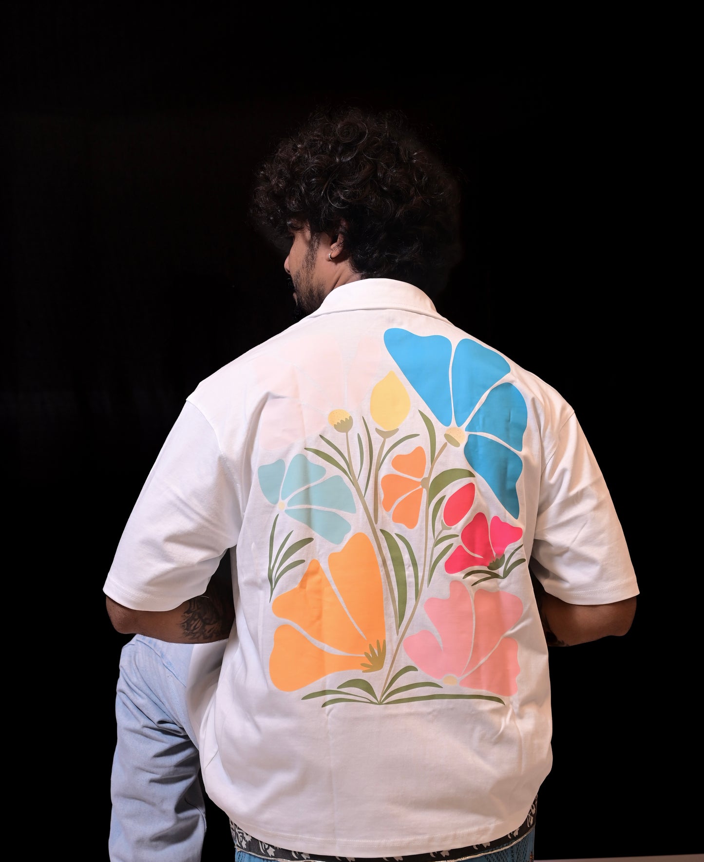 OVERSIZED SHIRT | Scandinavian Flower Painting