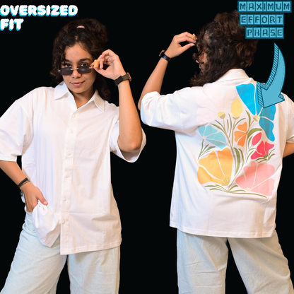 OVERSIZED SHIRT | Scandinavian Flower Painting
