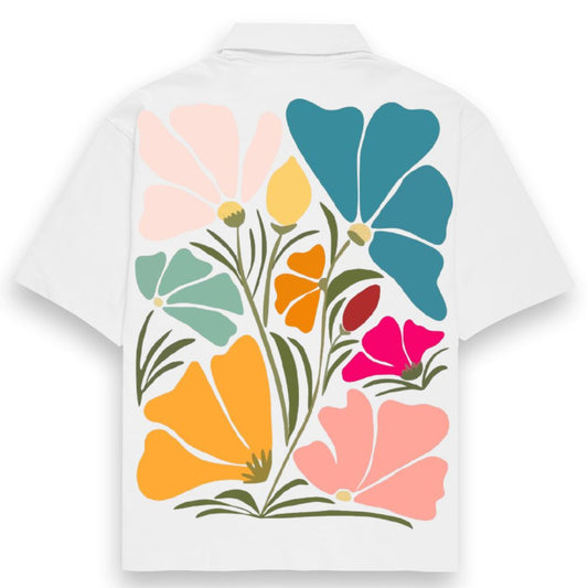 OVERSIZED SHIRT | Scandinavian Flower Painting